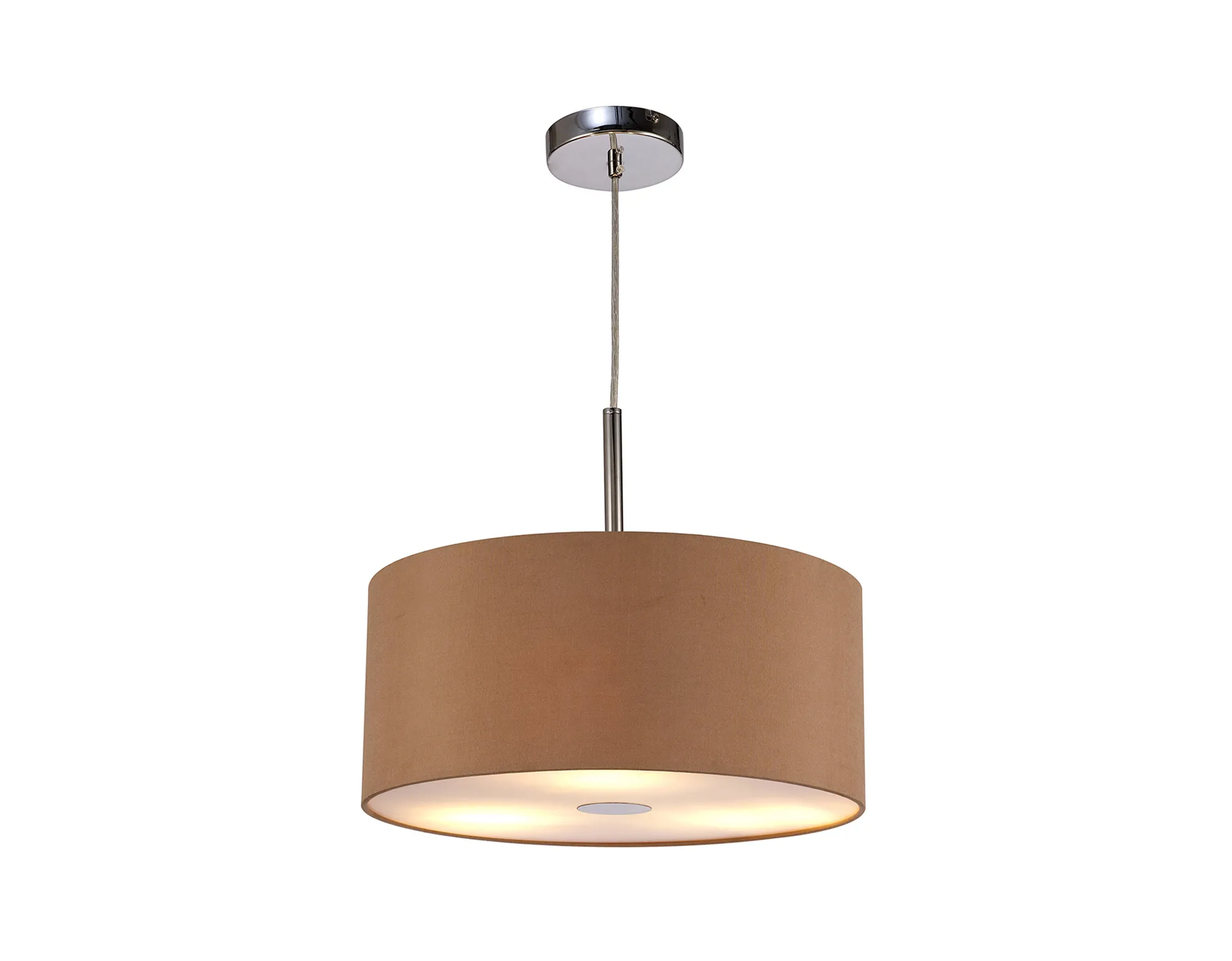 Baymont 40cm 3 Light Pendant Polished Chrome, Antique Gold/Ruby, Frosted Diffuser DK0340  Deco Baymont CH AG
